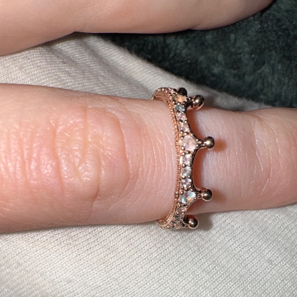 Pandora Clear Sparkling Crown Ring Roségold